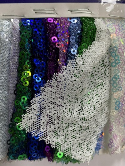 GZ-XP 珠片彈性網亂花閃光布   幅寬：125-130cm   成分：100% / 珠片PET 正面照